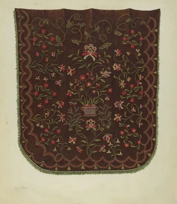 Framed Print : Coverlet, 1935 / 1942. Creator: Mae A. Clarke Framed Print : Coverlet, 1935 / 1942. Creator: Mae A. Clarke