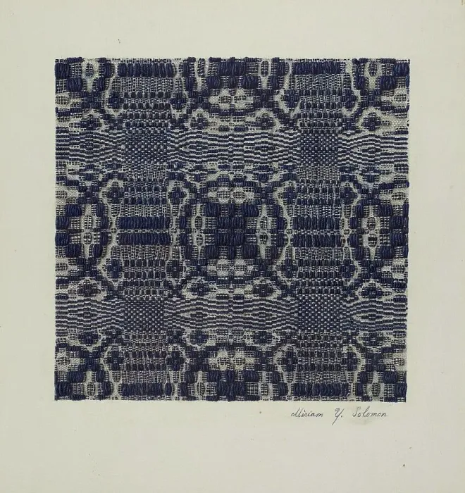 Framed Print : Coverlet, 1935 / 1942. Creator: Miriam Y. Solomon Framed Print : Coverlet, 1935 / 1942. Creator: Miriam Y. Solomon
