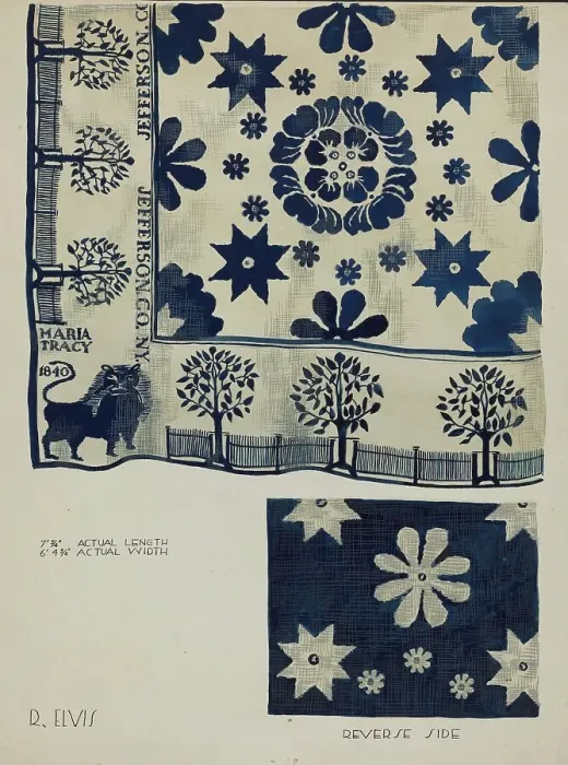 Framed Print : Coverlet, 1936. Creator: Roberta Elvis Framed Print : Coverlet, 1936. Creator: Roberta Elvis