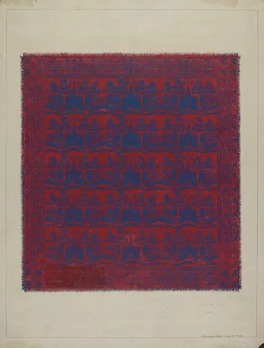 Framed Print : Coverlet, 1938. Creator: J. Howard Iams