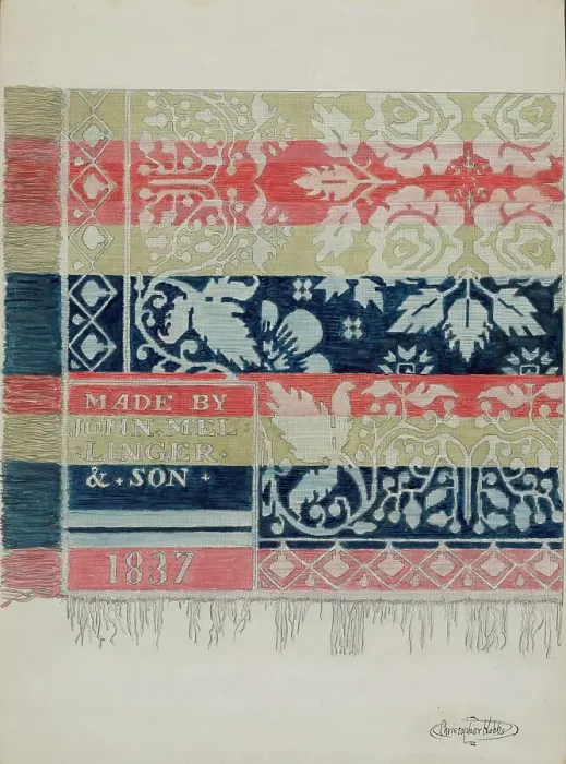 Framed Print : Coverlet, c. 1936. Creator: Christopher Hobbs Framed Print : Coverlet, c. 1936. Creator: Christopher Hobbs