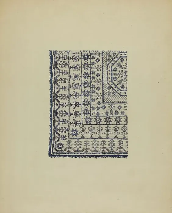 Framed Print : Coverlet, c. 1936. Creator: Jules Lefevere Framed Print : Coverlet, c. 1936. Creator: Jules Lefevere