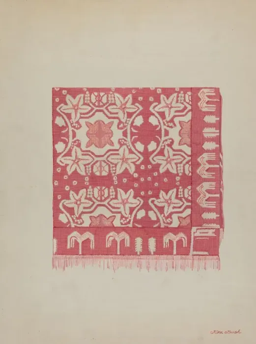Framed Print : Coverlet, c. 1936. Creator: Rex F Bush Framed Print : Coverlet, c. 1936. Creator: Rex F Bush