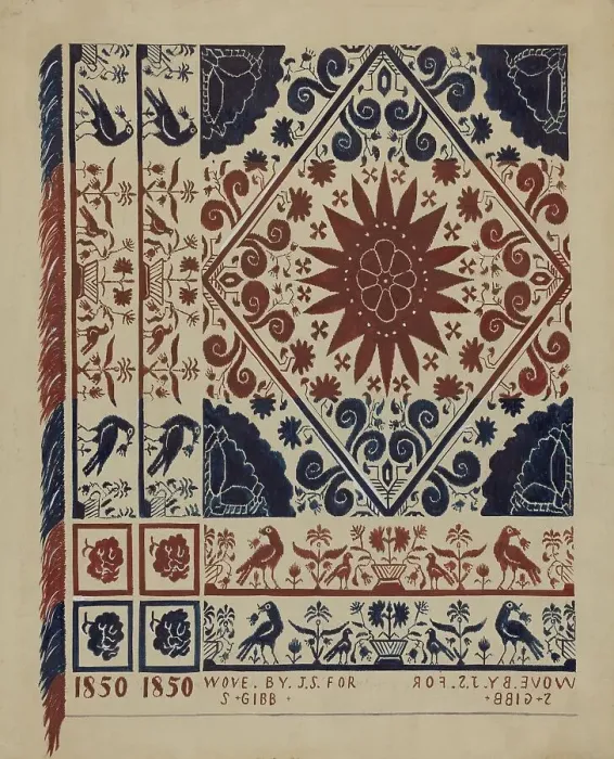 Framed Print : Coverlet, c. 1936. Creator: Robert Stewart Framed Print : Coverlet, c. 1936. Creator: Robert Stewart
