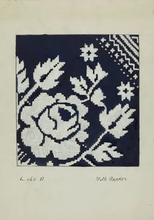 Framed Print : Coverlet, c. 1936. Creator: Ruth M. Barnes Framed Print : Coverlet, c. 1936. Creator: Ruth M. Barnes