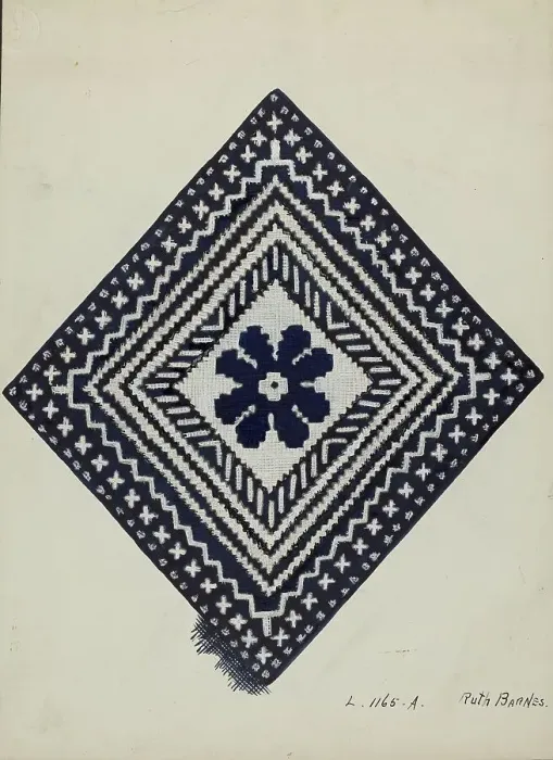 Framed Print : Coverlet, c. 1936. Creator: Ruth M. Barnes Framed Print : Coverlet, c. 1936. Creator: Ruth M. Barnes