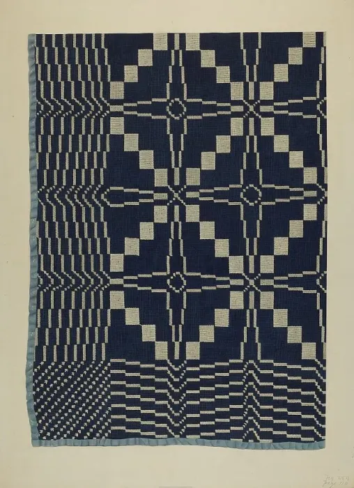Framed Print : Coverlet, c. 1937. Creator: Edward White Framed Print : Coverlet, c. 1937. Creator: Edward White