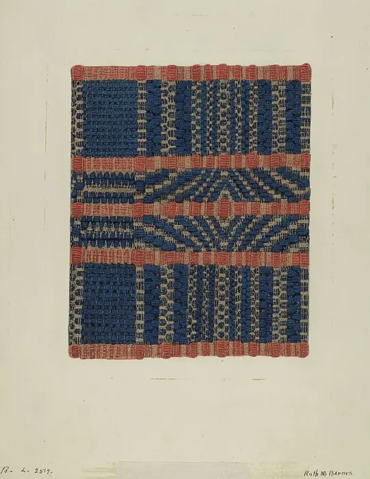 Framed Print : Coverlet, c. 1937. Creator: Ruth M. Barnes Framed Print : Coverlet, c. 1937. Creator: Ruth M. Barnes