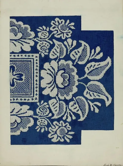 Framed Print : Coverlet, c. 1937. Creator: Ruth M. Barnes Framed Print : Coverlet, c. 1937. Creator: Ruth M. Barnes