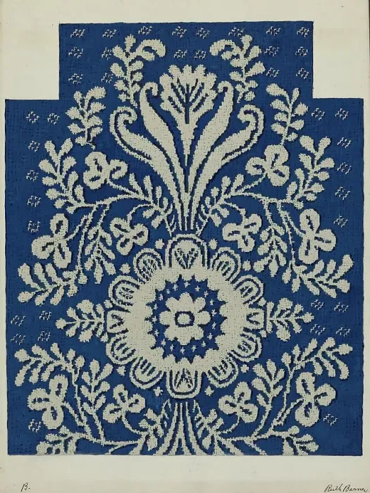 Framed Print : Coverlet, c. 1937. Creator: Ruth M. Barnes Framed Print : Coverlet, c. 1937. Creator: Ruth M. Barnes