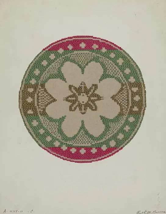 Framed Print : Coverlet, c. 1937. Creator: Ruth M. Barnes Framed Print : Coverlet, c. 1937. Creator: Ruth M. Barnes