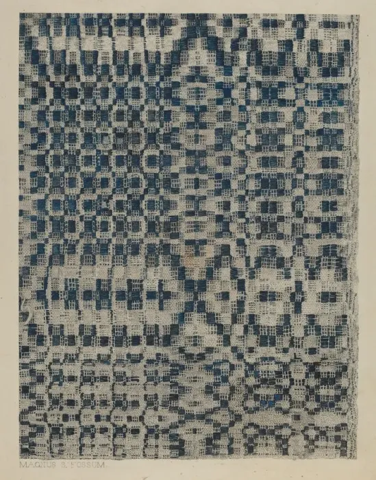 Framed Print : Coverlet, c. 1938. Creator: Magnus S. Fossum Framed Print : Coverlet, c. 1938. Creator: Magnus S. Fossum