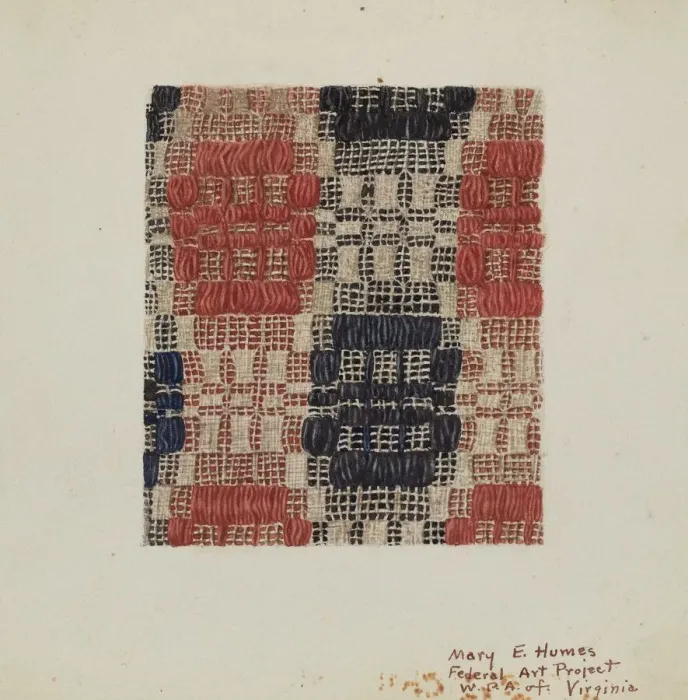 Framed Print : Coverlet, c. 1938. Creator: Mary E Humes Framed Print : Coverlet, c. 1938. Creator: Mary E Humes