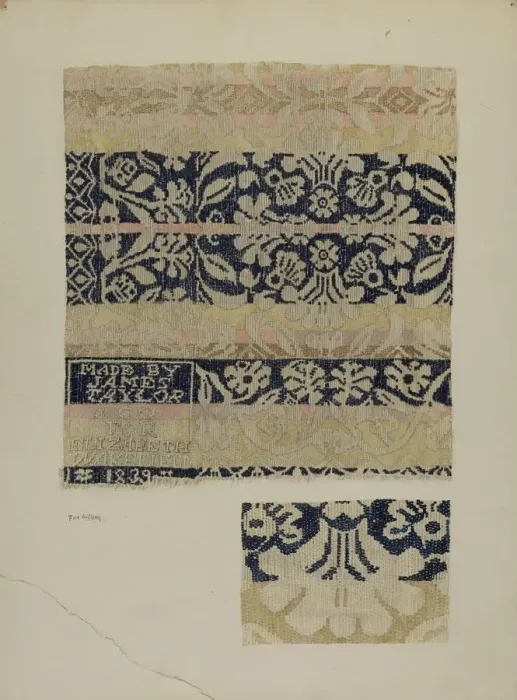 Framed Print : Coverlet, c. 1939. Creator: Eva Wilson Framed Print : Coverlet, c. 1939. Creator: Eva Wilson