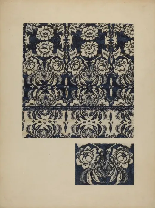 Framed Print : Coverlet, c. 1939. Creator: Henry Moran Framed Print : Coverlet, c. 1939. Creator: Henry Moran