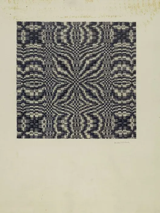 Framed Print : Coverlet, c. 1940. Creator: Ann Belle N. Eubank