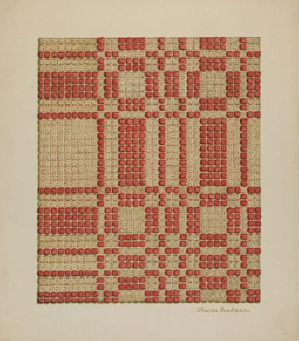 Framed Print : Coverlet, c. 1940. Creator: Charles Roadman Framed Print : Coverlet, c. 1940. Creator: Charles Roadman