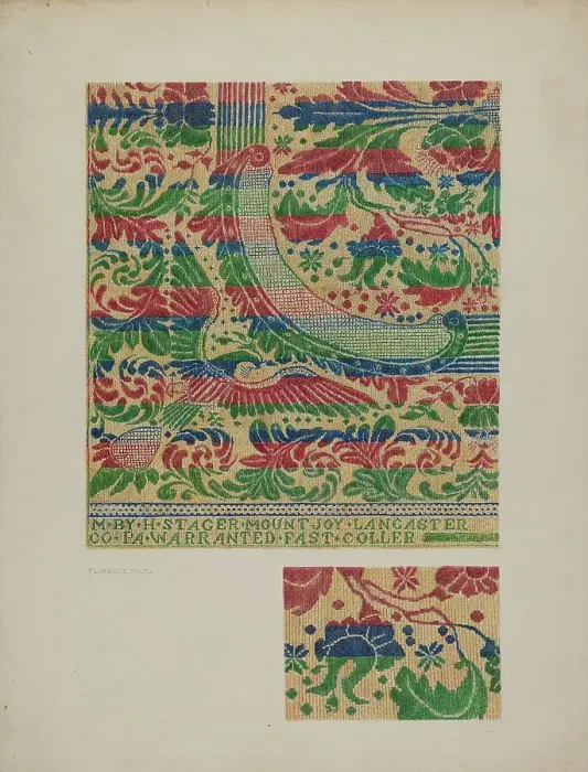 Framed Print : Coverlet, c. 1940. Creator: Florence Milto Framed Print : Coverlet, c. 1940. Creator: Florence Milto