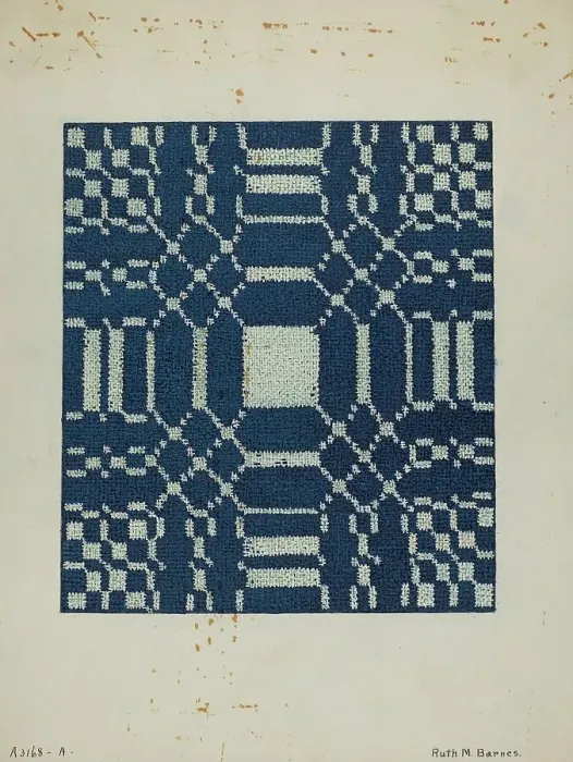 Framed Print : Coverlet, c. 1940. Creator: Ruth M. Barnes Framed Print : Coverlet, c. 1940. Creator: Ruth M. Barnes