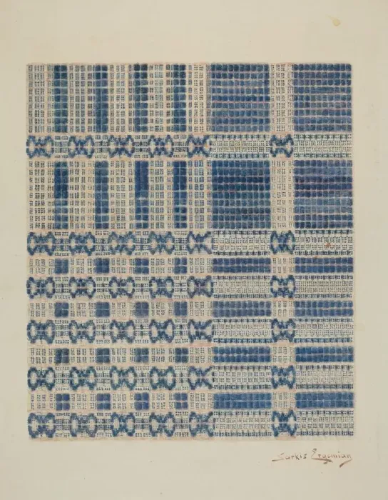 Framed Print : Coverlet, c. 1940. Creator: Sarkis Erganian Framed Print : Coverlet, c. 1940. Creator: Sarkis Erganian