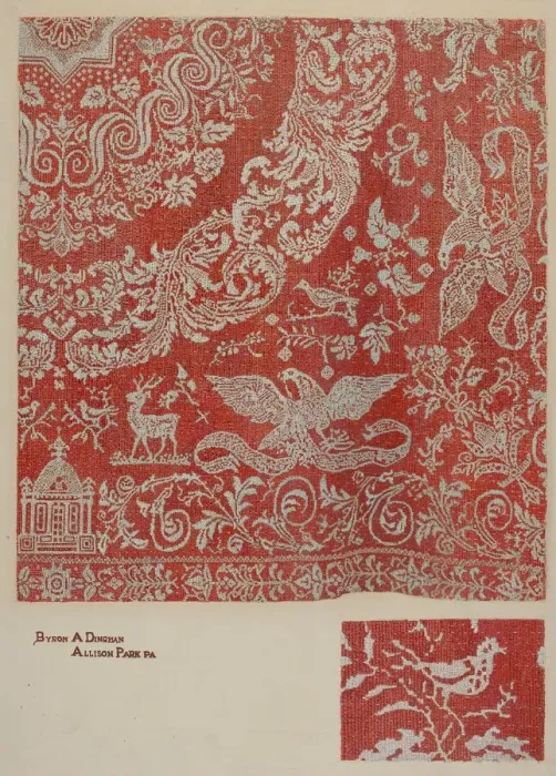 Framed Print : Coverlet, c. 1941. Creator: Byron Dingman Framed Print : Coverlet, c. 1941. Creator: Byron Dingman