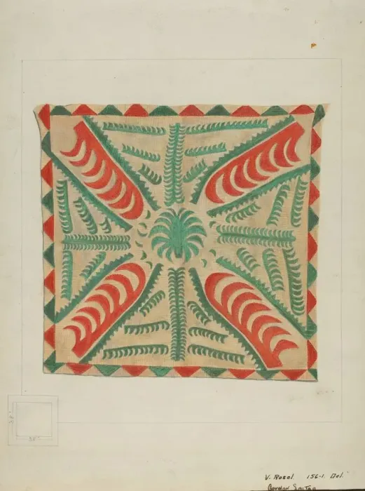 Framed Print : Coverlet for Crib, c. 1939. Creator: Vincent P. Rosel