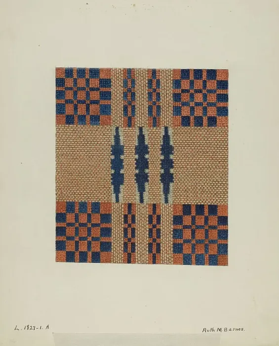 Framed Print : Coverlet Detail, 1935 / 1942. Creator: Ruth M. Barnes Framed Print : Coverlet Detail, 1935 / 1942. Creator: Ruth M. Barnes