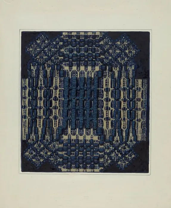 Framed Print : Coverlet (Detail), c. 1936. Creator: Ruth M. Barnes Framed Print : Coverlet (Detail), c. 1936. Creator: Ruth M. Barnes