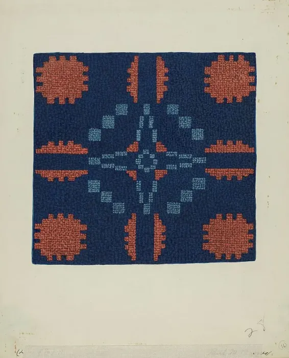 Framed Print : Coverlet Detail, c. 1936. Creator: Ruth M. Barnes Framed Print : Coverlet Detail, c. 1936. Creator: Ruth M. Barnes