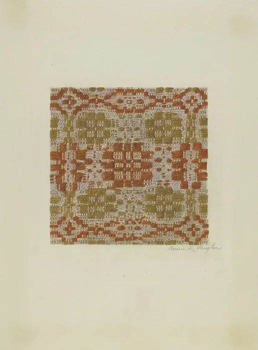 Framed Print : Coverlet Detail, c. 1942. Creator: Annie L. Vaughn Framed Print : Coverlet Detail, c. 1942. Creator: Annie L. Vaughn