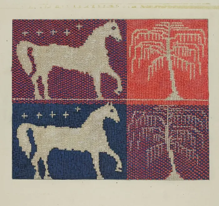 Framed Print : Coverlet Detail Farmer's Fancy, c. 1937. Creator: Ruth M. Barnes. Coverlet Detail Farmer's Fancy, c. 1937. Creator: Ruth M. Barnes Framed Print : Coverlet Detail Farmer's Fancy, c. 1937. Creator: Ruth M. Barnes. Coverlet Detail Farmer's Fancy, c. 1937. Creator: Ruth M. Barnes