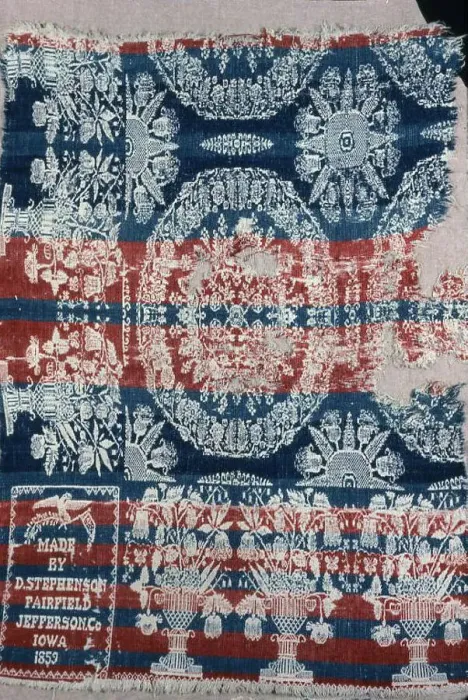 Framed Print : Coverlet (Fragment), United States, 1859. Creator: Daniel Stephenson Framed Print : Coverlet (Fragment), United States, 1859. Creator: Daniel Stephenson