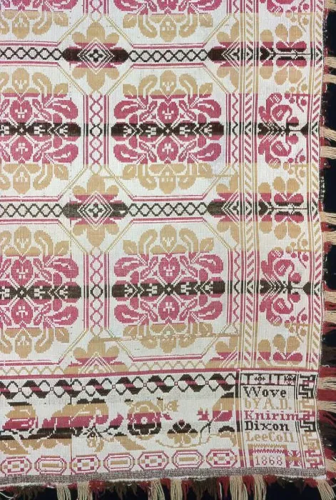Framed Print : Coverlet, Illinois, 1868. Creator: Adam D. Knirim Framed Print : Coverlet, Illinois, 1868. Creator: Adam D. Knirim