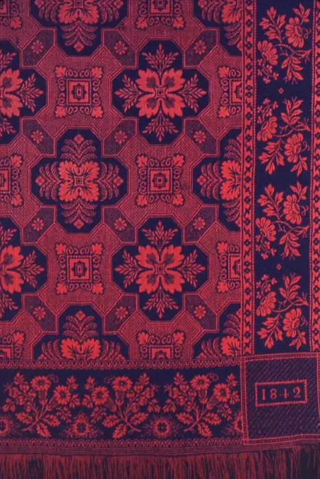 Framed Print : Coverlet, Indiana, 1842. Creator: Unknown Framed Print : Coverlet, Indiana, 1842. Creator: Unknown