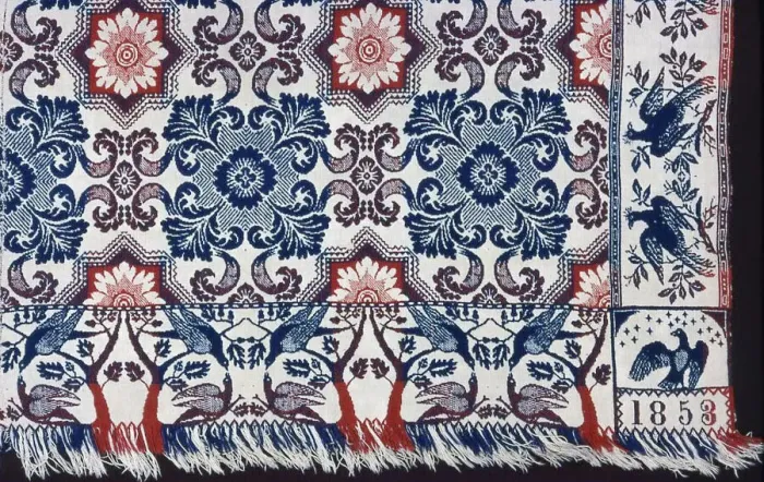 Framed Print : Coverlet, Indiana, 1853. Creator: Matthew Rattray Framed Print : Coverlet, Indiana, 1853. Creator: Matthew Rattray