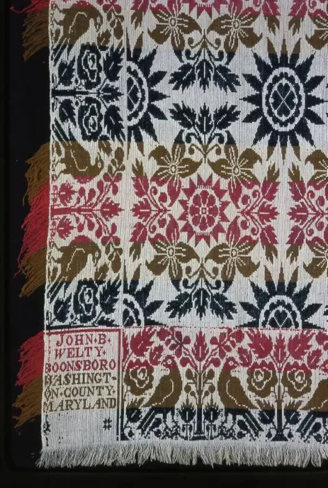 Framed Print : Coverlet, Maryland, 1839. Creator: John B. Welty Framed Print : Coverlet, Maryland, 1839. Creator: John B. Welty