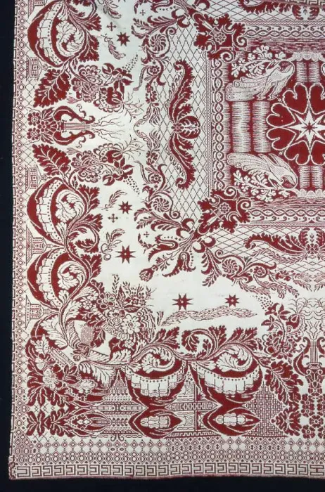 Framed Print : Coverlet, New York, c. 1850. Creator: Unknown Framed Print : Coverlet, New York, c. 1850. Creator: Unknown