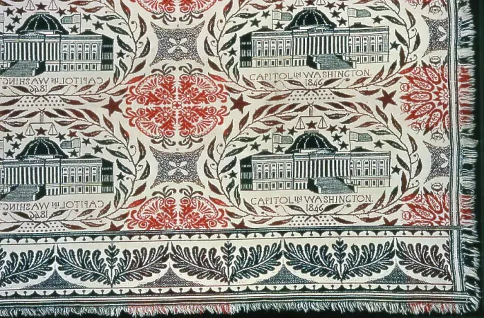 Framed Print : Coverlet, Ohio, 1846. Creator: Unknown Framed Print : Coverlet, Ohio, 1846. Creator: Unknown