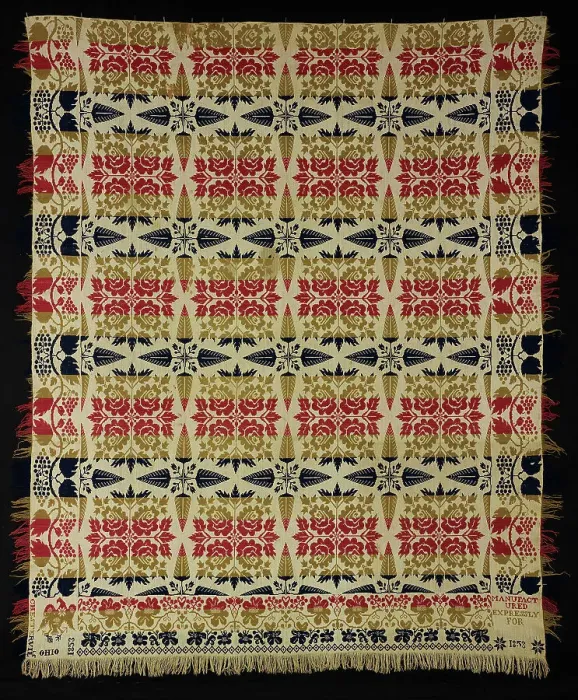 Framed Print : Coverlet, Ohio, 1853. Creator: Unknown Framed Print : Coverlet, Ohio, 1853. Creator: Unknown