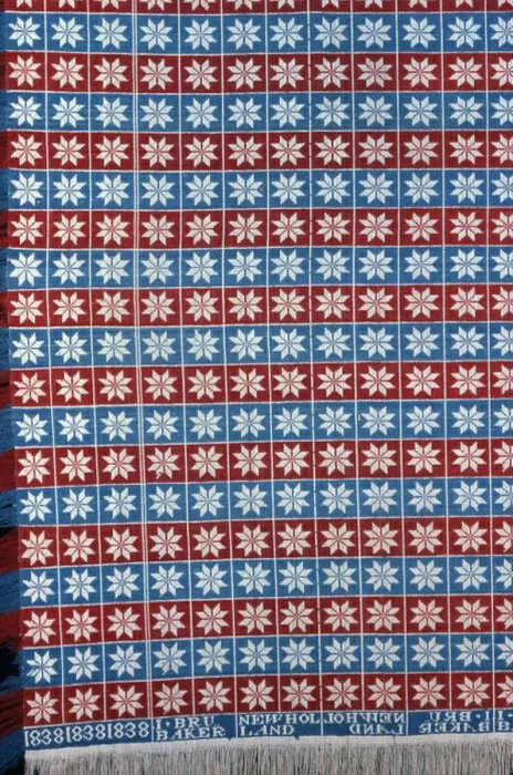 Framed Print : Coverlet, Pennsylvania, 1838. Creator: Isaac Brubaker Framed Print : Coverlet, Pennsylvania, 1838. Creator: Isaac Brubaker