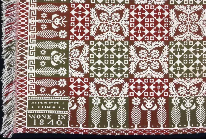 Framed Print : Coverlet, Pennsylvania, 1840. Creator: Unknown Framed Print : Coverlet, Pennsylvania, 1840. Creator: Unknown