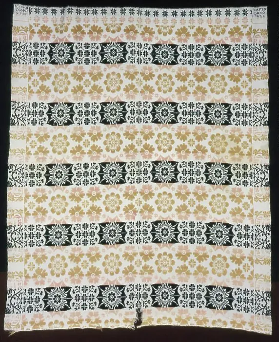 Framed Print : Coverlet, Pennsylvania, 1846. Creator: Unknown Framed Print : Coverlet, Pennsylvania, 1846. Creator: Unknown