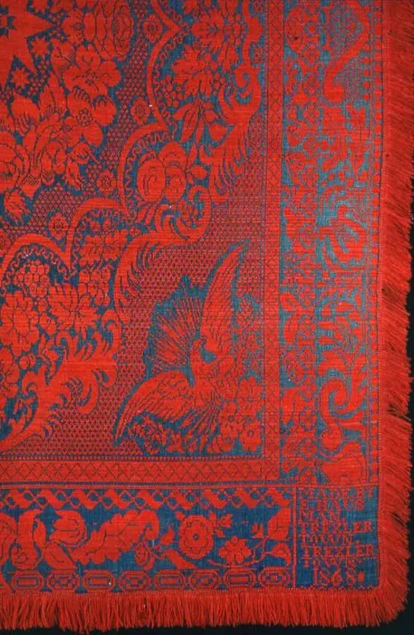 Framed Print : Coverlet, Pennsylvania, 1868. Creator: Ephraim Hausman Framed Print : Coverlet, Pennsylvania, 1868. Creator: Ephraim Hausman