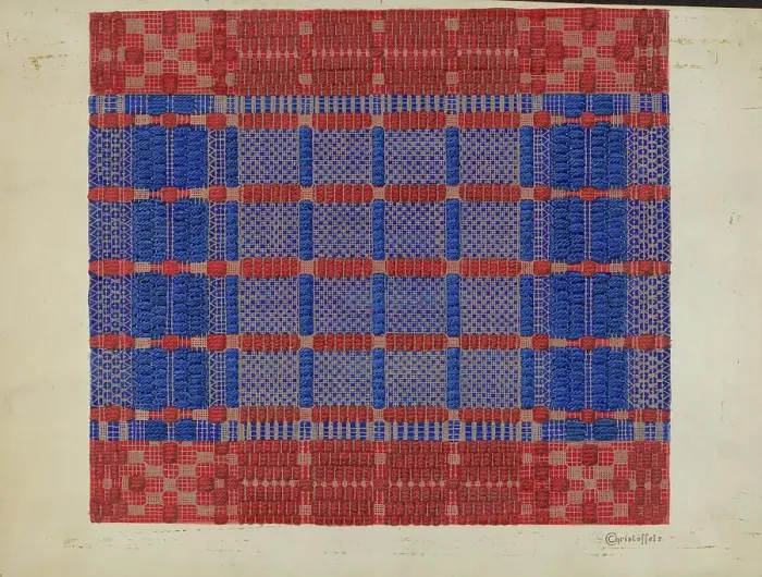 Framed Print : Coverlet (Section), c. 1937. Creator: Cornelius Christoffels Framed Print : Coverlet (Section), c. 1937. Creator: Cornelius Christoffels