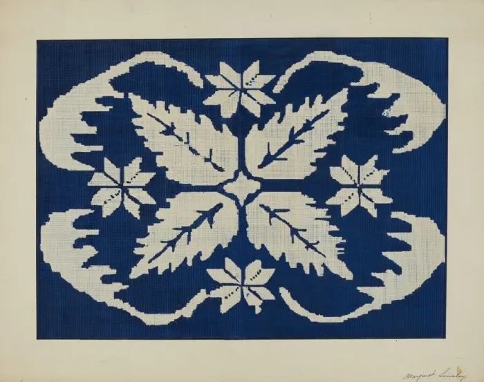 Framed Print : Coverlet Section, c. 1940. Creator: Margaret Linsley Framed Print : Coverlet Section, c. 1940. Creator: Margaret Linsley