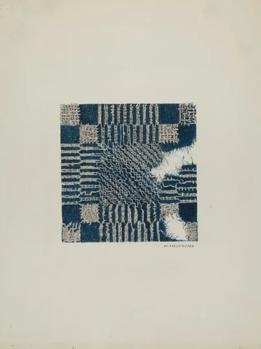 Framed Print : Coverlet (Section of), c. 1940. Creator: William Kieckhofel Framed Print : Coverlet (Section of), c. 1940. Creator: William Kieckhofel