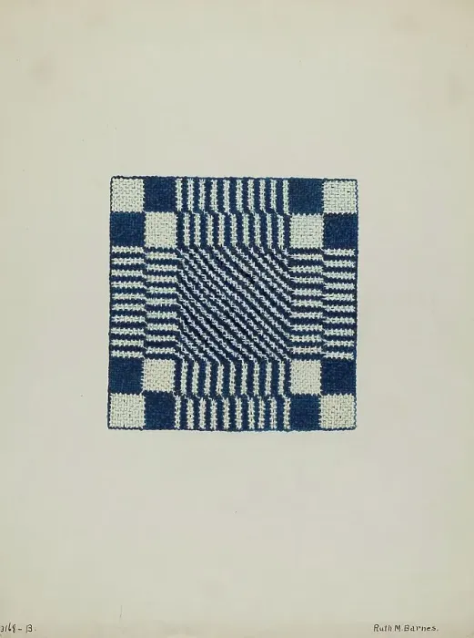 Framed Print : Coverlet (Section of), c. 1940. Creator: Ruth M. Barnes Framed Print : Coverlet (Section of), c. 1940. Creator: Ruth M. Barnes