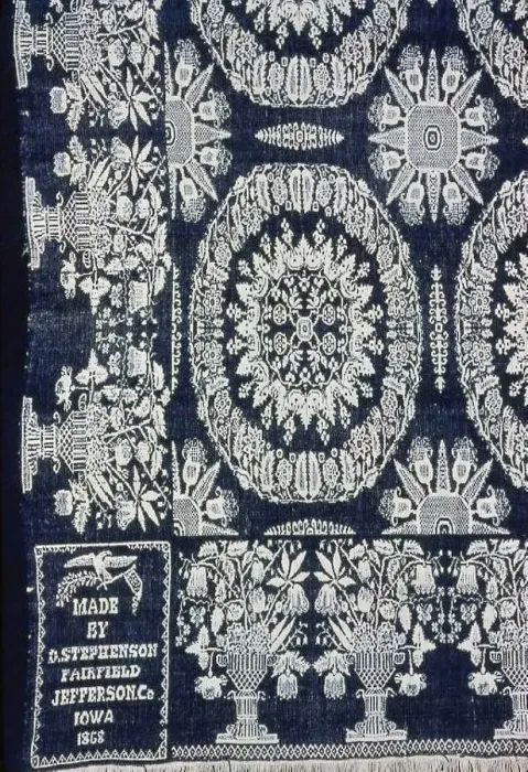 Framed Print : Coverlet, United States, 1868. Creator: Daniel Stephenson Framed Print : Coverlet, United States, 1868. Creator: Daniel Stephenson
