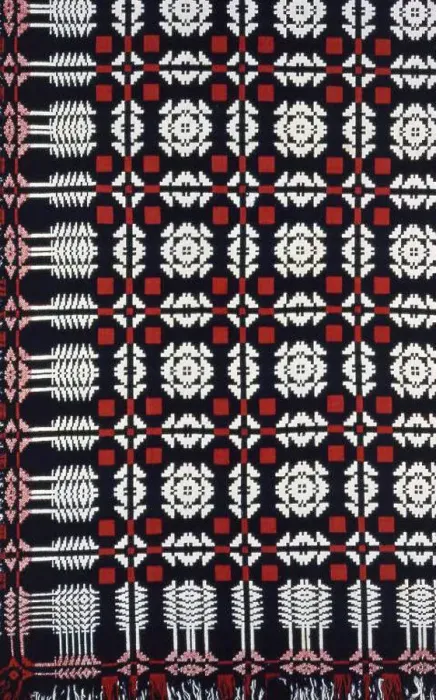 Framed Print : Coverlet, United States, c. 1840. Creator: Mrs. Woodcock Framed Print : Coverlet, United States, c. 1840. Creator: Mrs. Woodcock