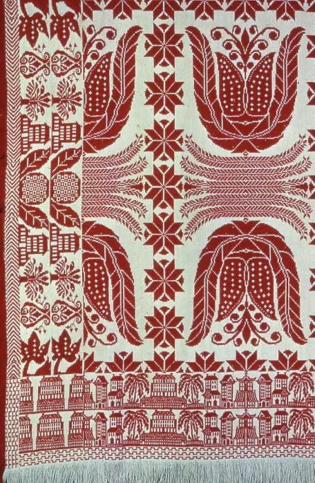 Framed Print : Coverlet, United States, c. 1845. Creator: Unknown Framed Print : Coverlet, United States, c. 1845. Creator: Unknown